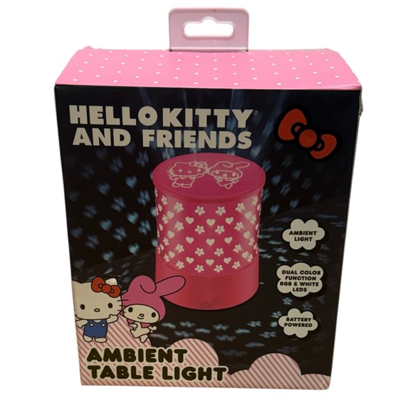 Hello Kitty Pink and White Festive Holiday Decor Ambient Table Light - Picture 1 of 5